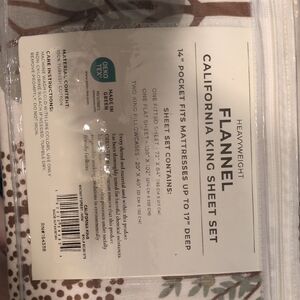 Heavyweight Flannel California King Sheet Set - Green